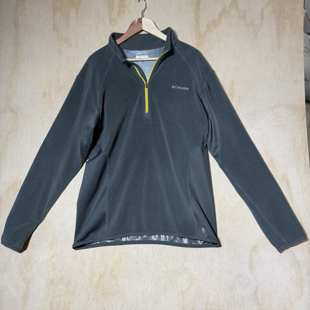 Columbia Omni-Heat 1/4 Zip Fleece Pullover Men's Large Gray Thermal Hiking